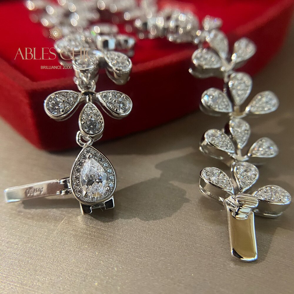 Bracelet de mariage glacé à fleurs B0553