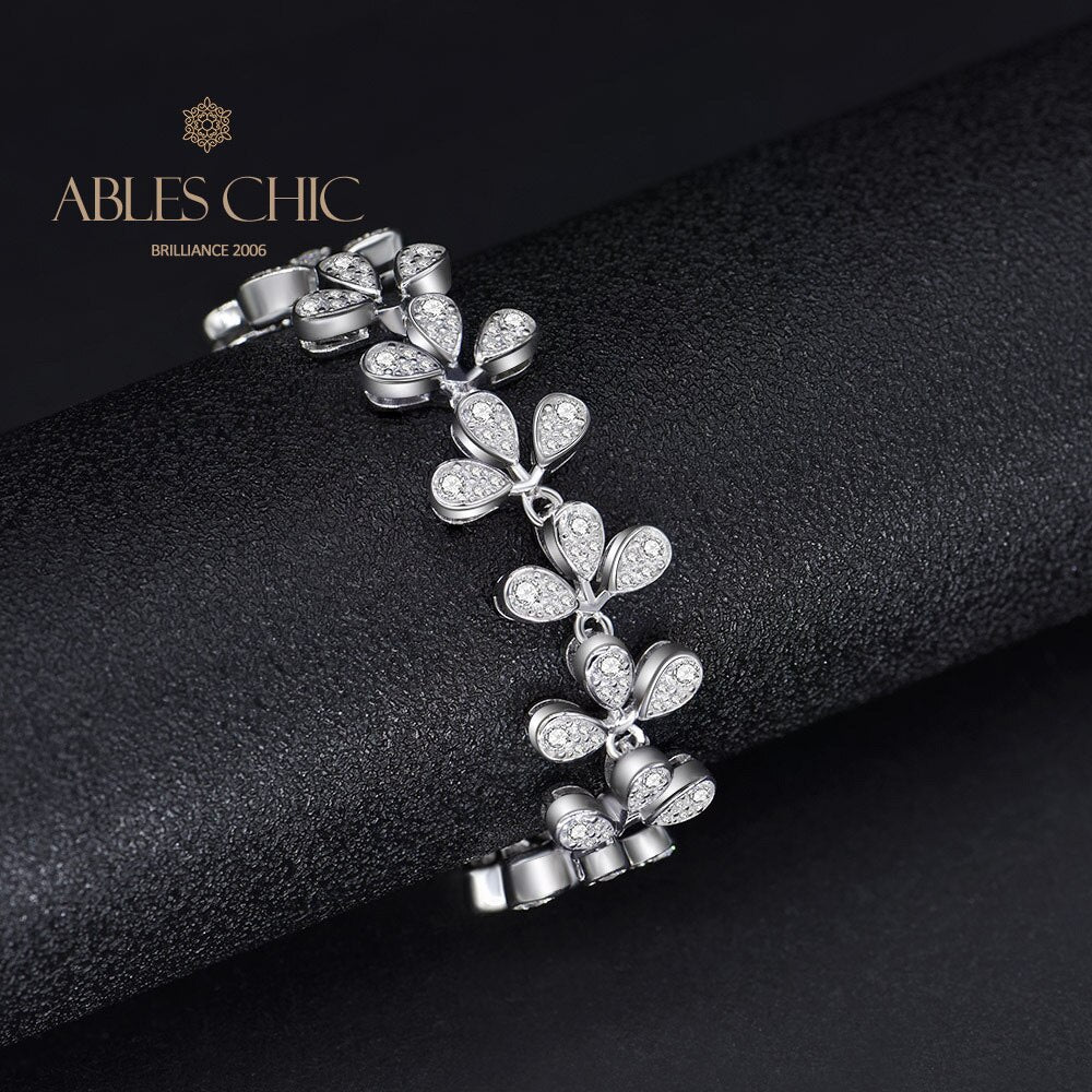Bracelet de mariage glacé à fleurs B0553