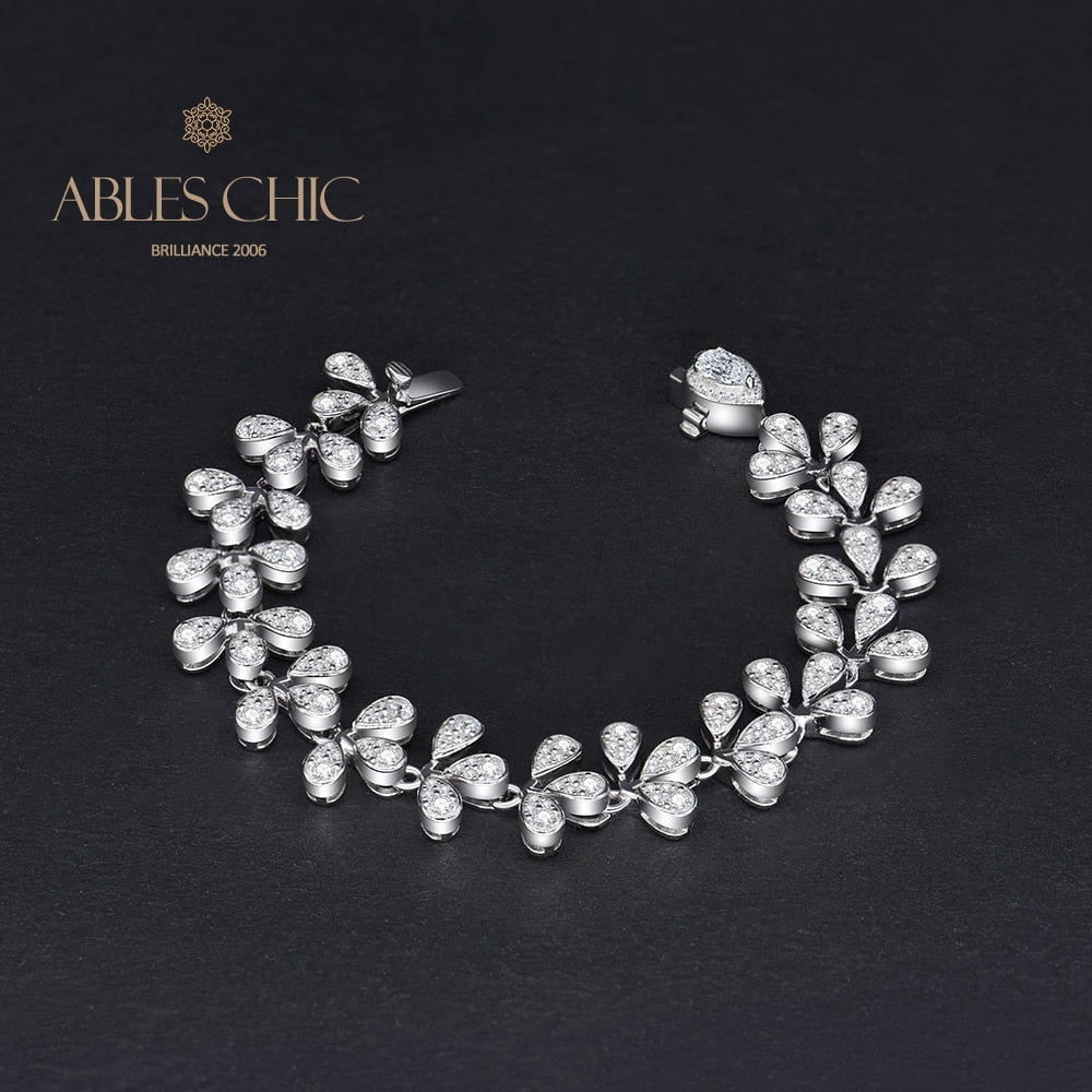 Bracelet de mariage glacé à fleurs B0553