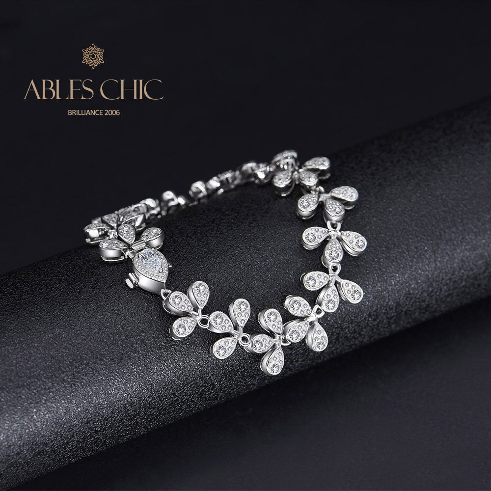 Bracelet de mariage glacé à fleurs B0553