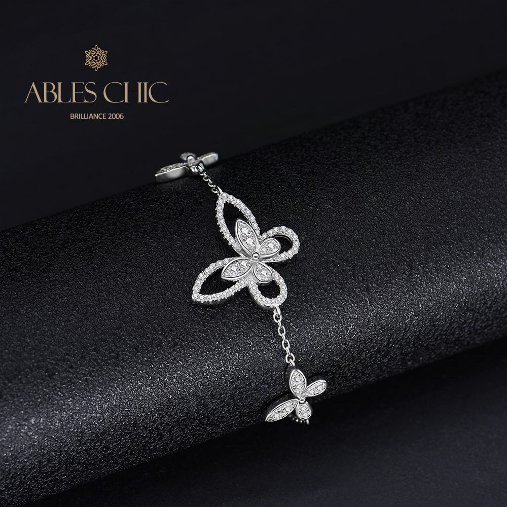 Bracelet glacé papillon pavé B0486
