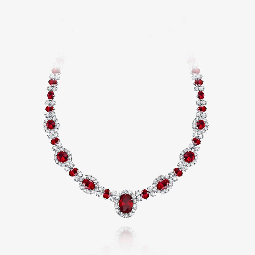 Colliers guirlande de rubis P0604