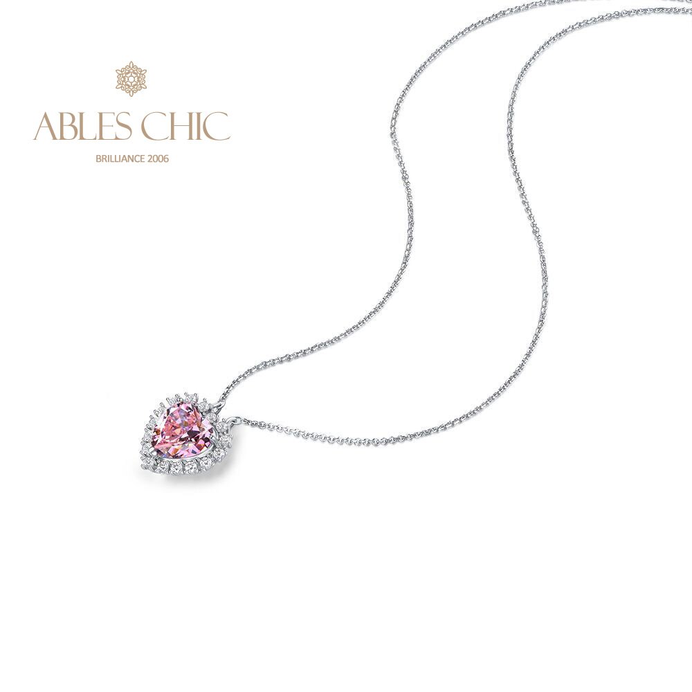 Pendentif coeur halo morganite B0440