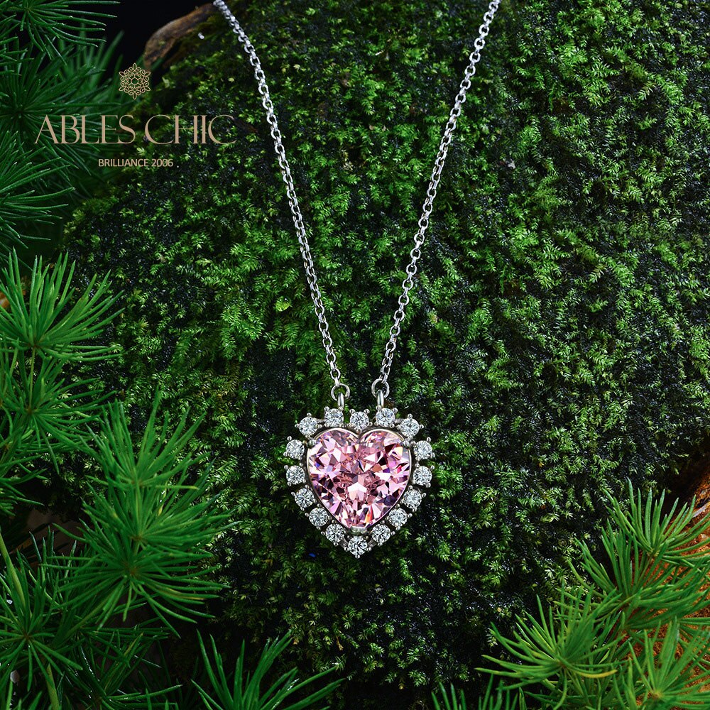Pendentif coeur halo morganite B0440