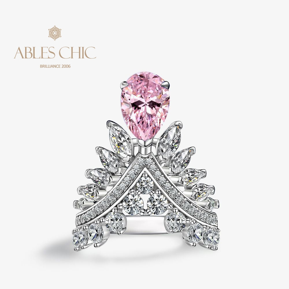 Bague couronne poire saphir R1532