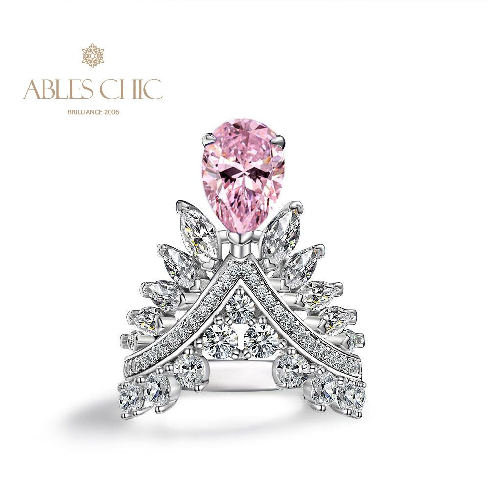 Bague couronne poire saphir R1532