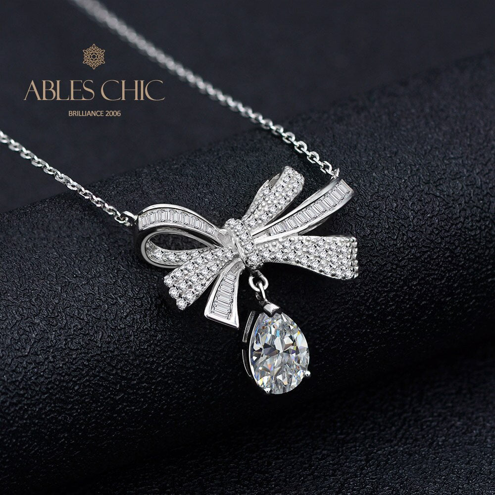 Collier papillon tourmaline pavé noeud papillon B0487
