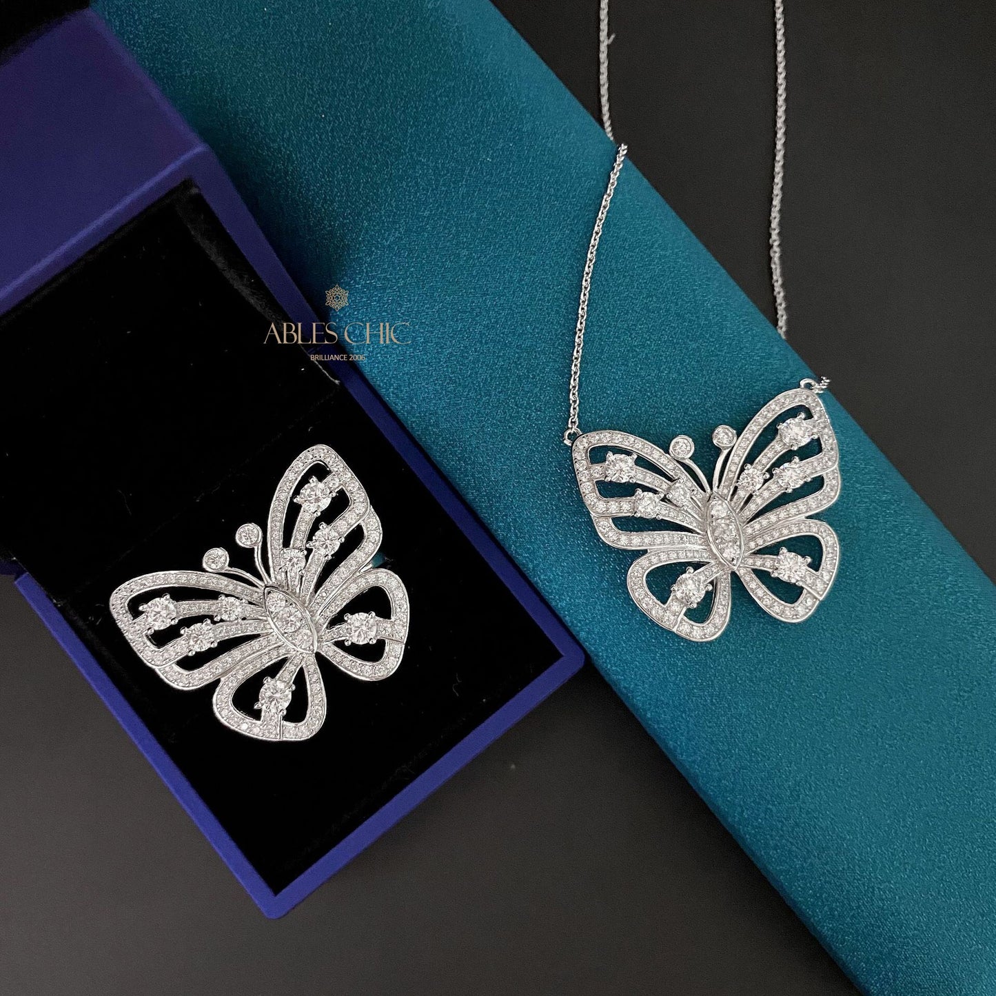 Collier Papillon Pavé P0638