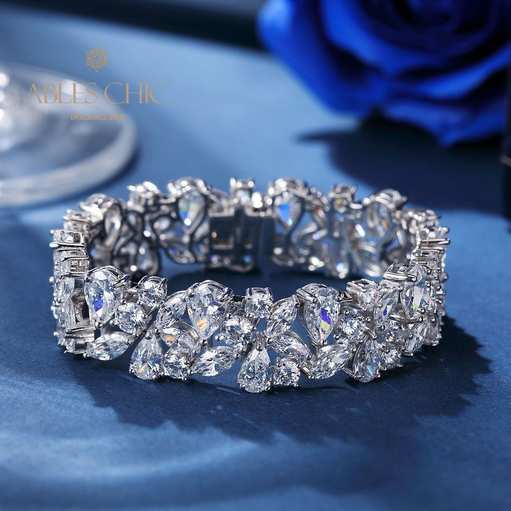 Bracelet de mariée floral glacé B0630
