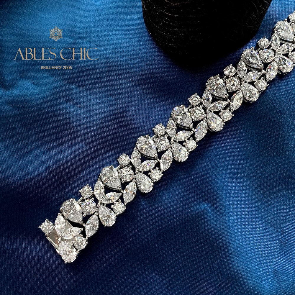 Bracelet de mariée floral glacé B0630