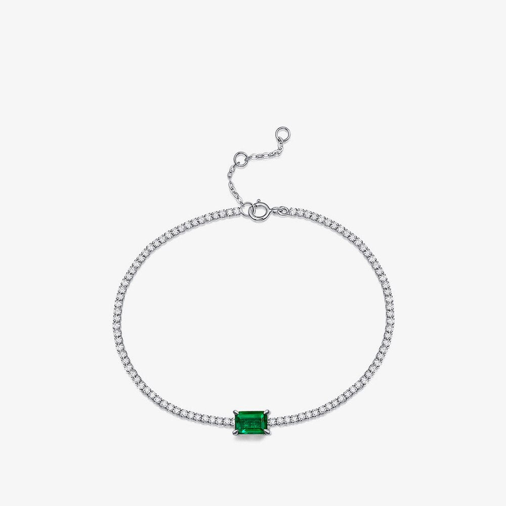 Bracelet Bling Solitaire Émeraude Lab B0826