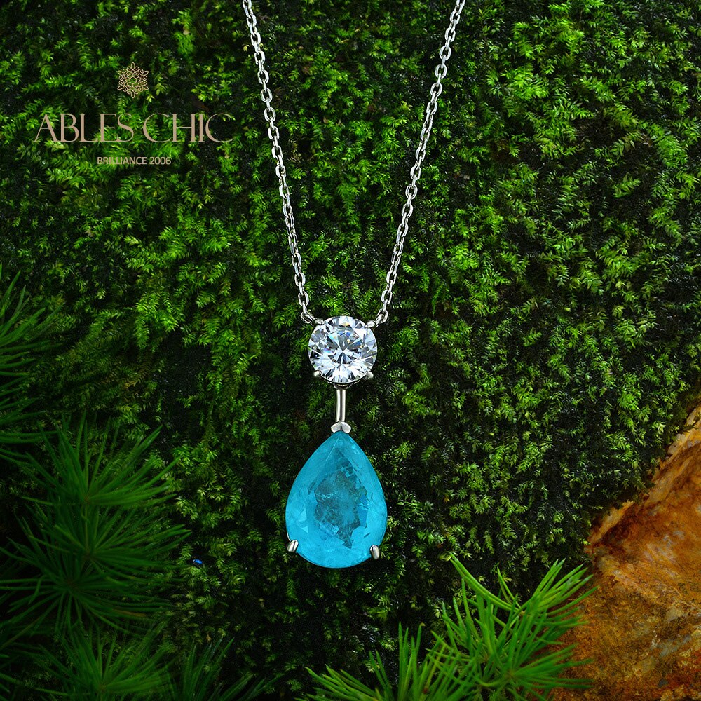 Pendentif en forme de larme Lab Paraiba B0411