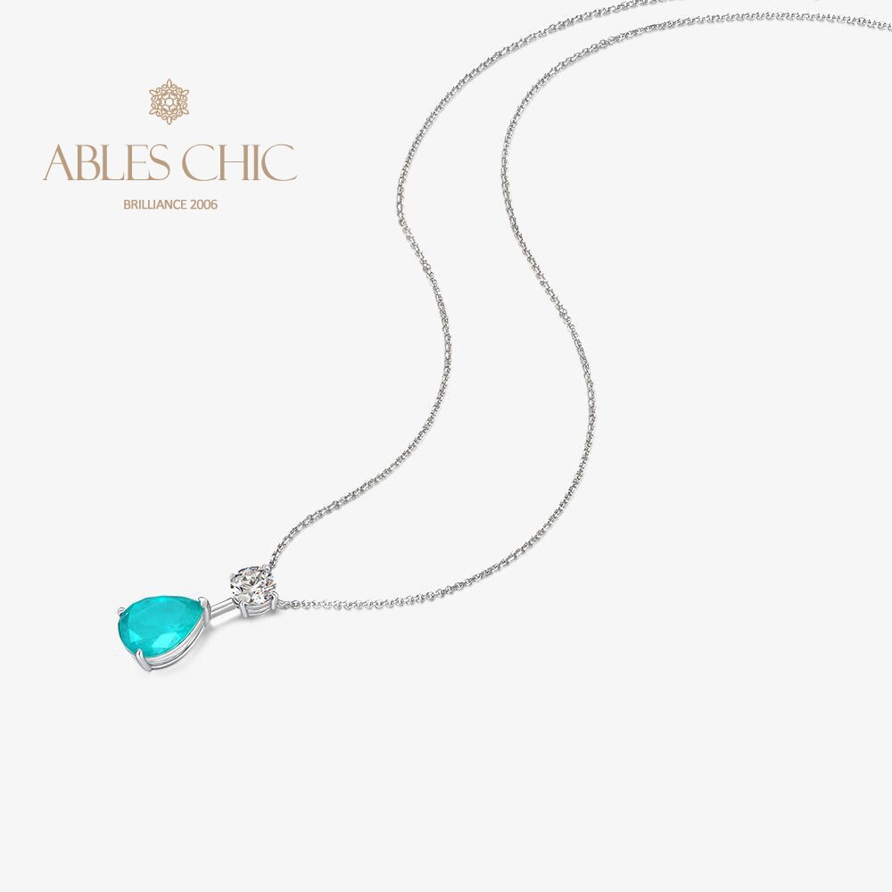 Pendentif en forme de larme Lab Paraiba B0411