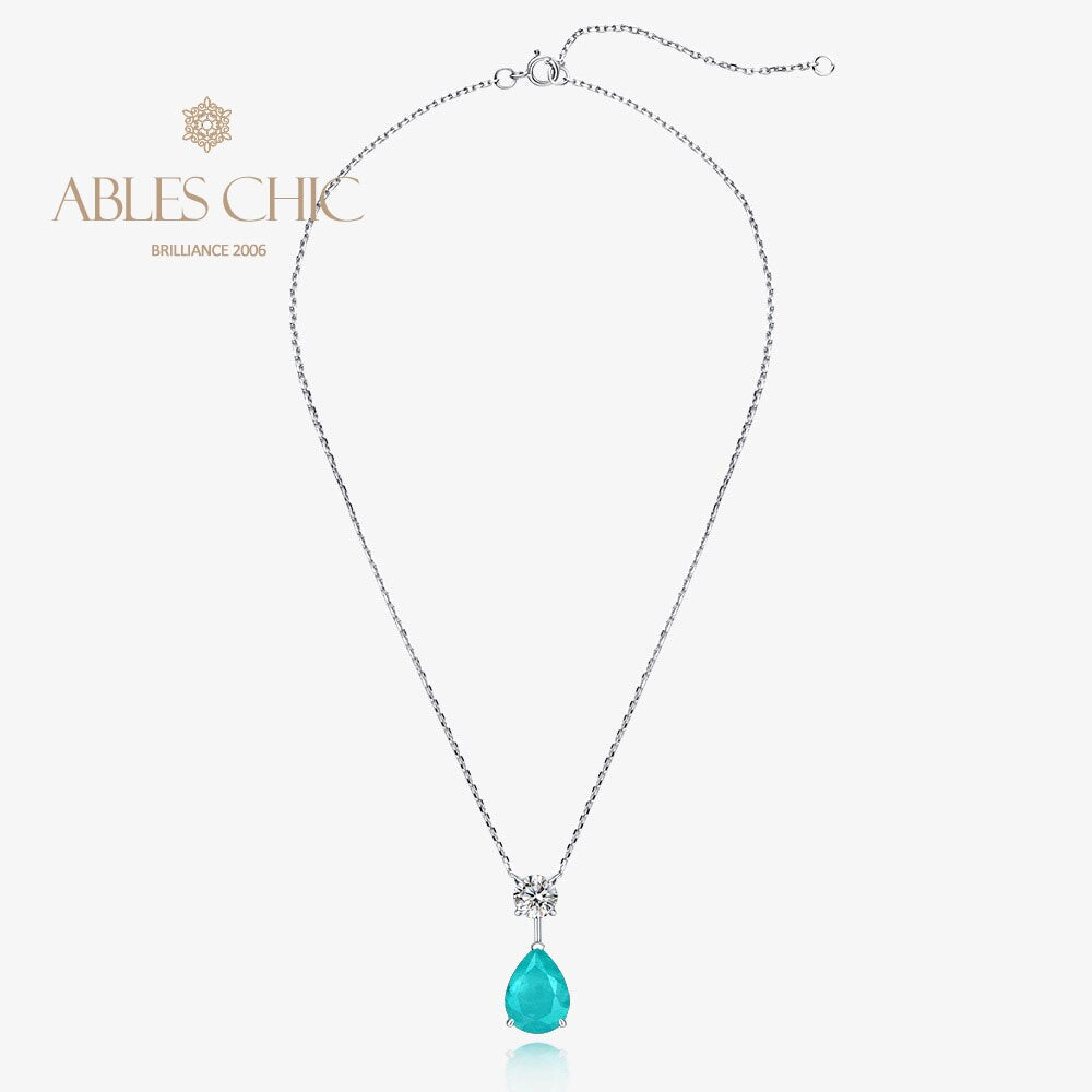 Pendentif en forme de larme Lab Paraiba B0411