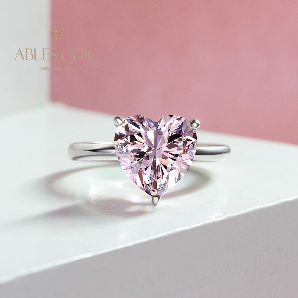 Bague de mariée solitaire coeur Kunzite R0308