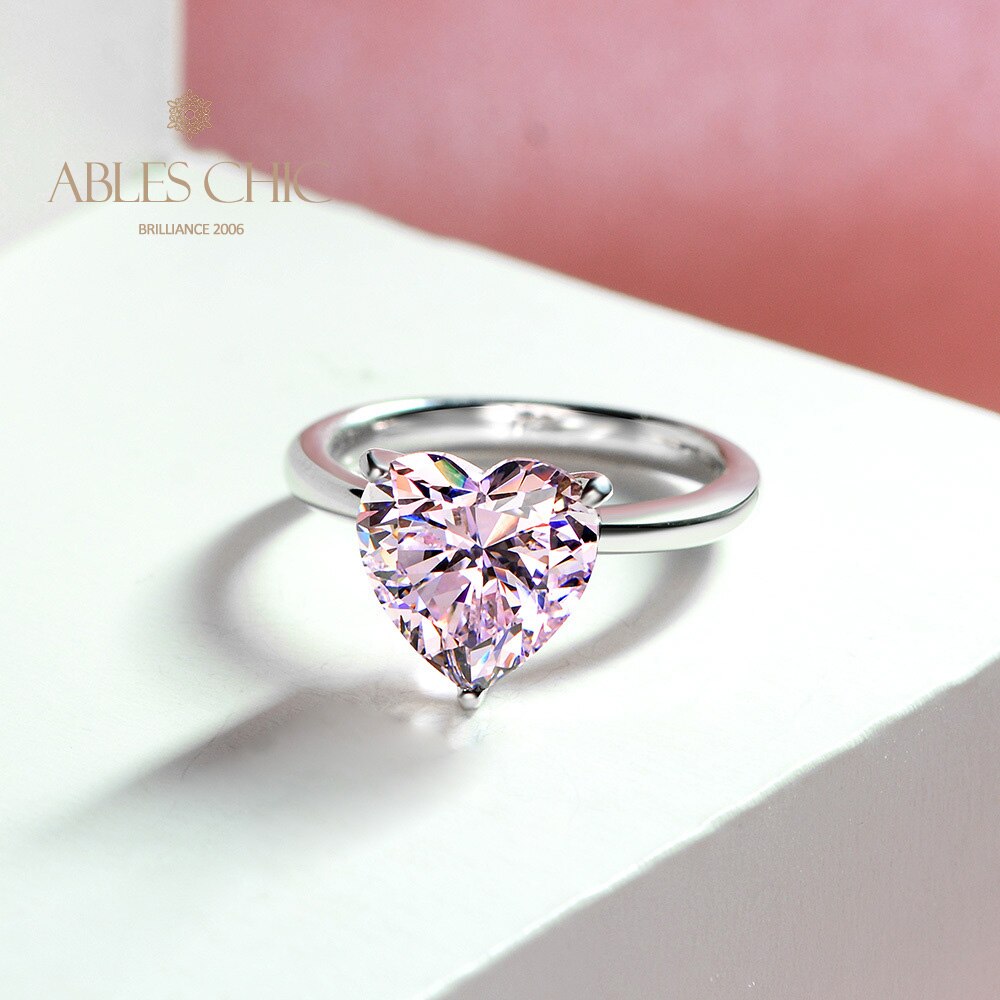 Bague de mariée solitaire coeur Kunzite R0308