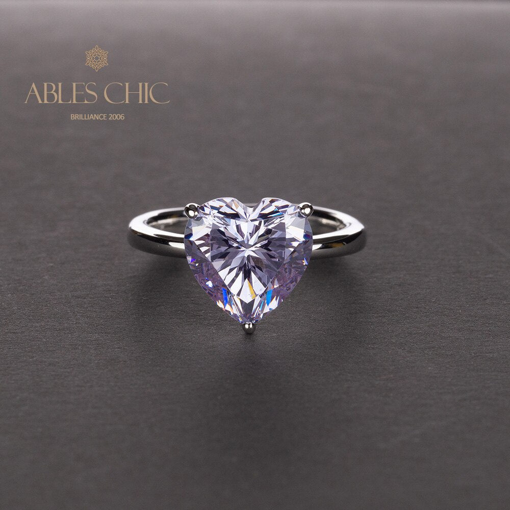 Bague de mariée solitaire coeur Kunzite R0308