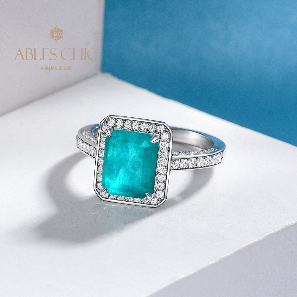 Bague de mariage émeraude de laboratoire R0303