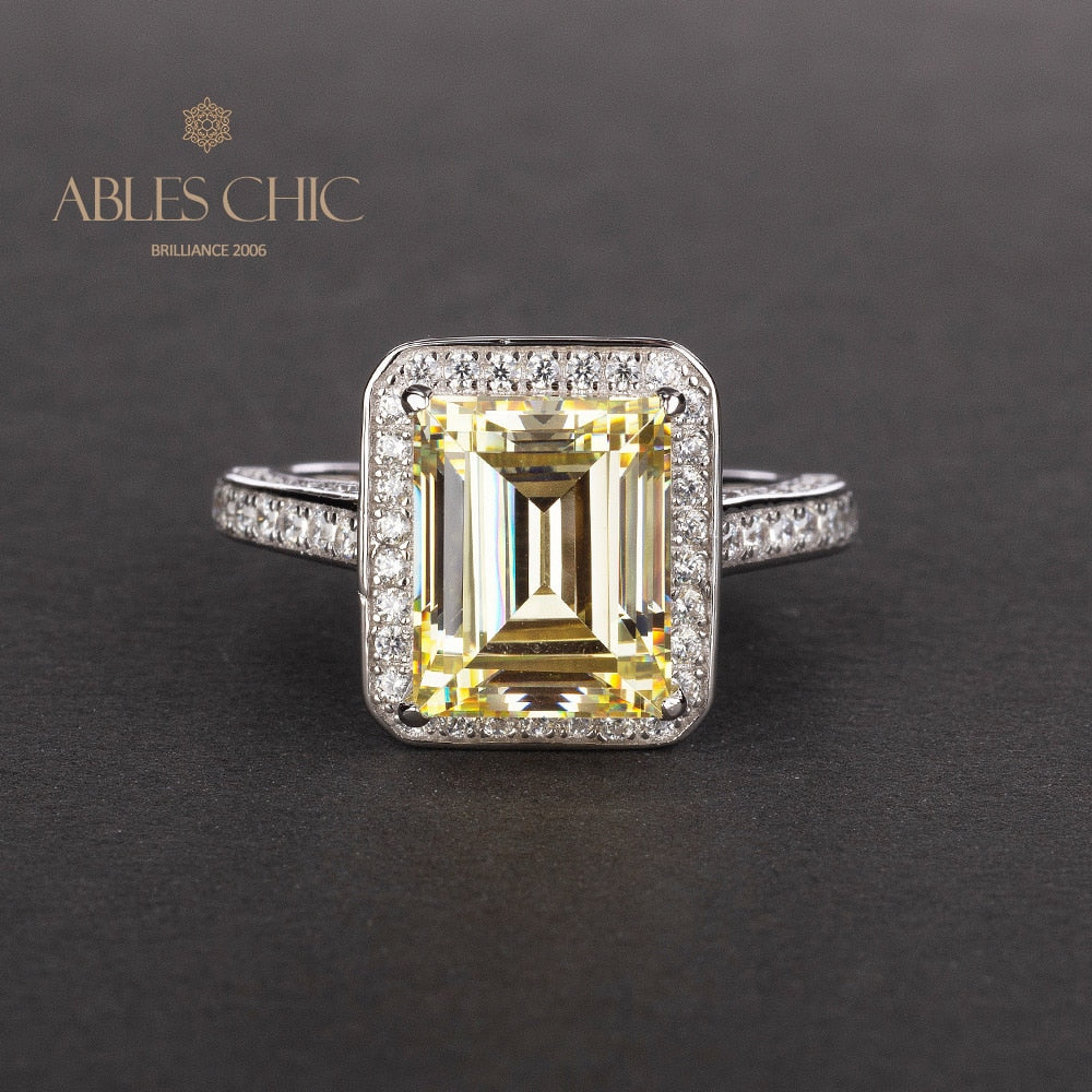 Bague de mariage émeraude de laboratoire R0303