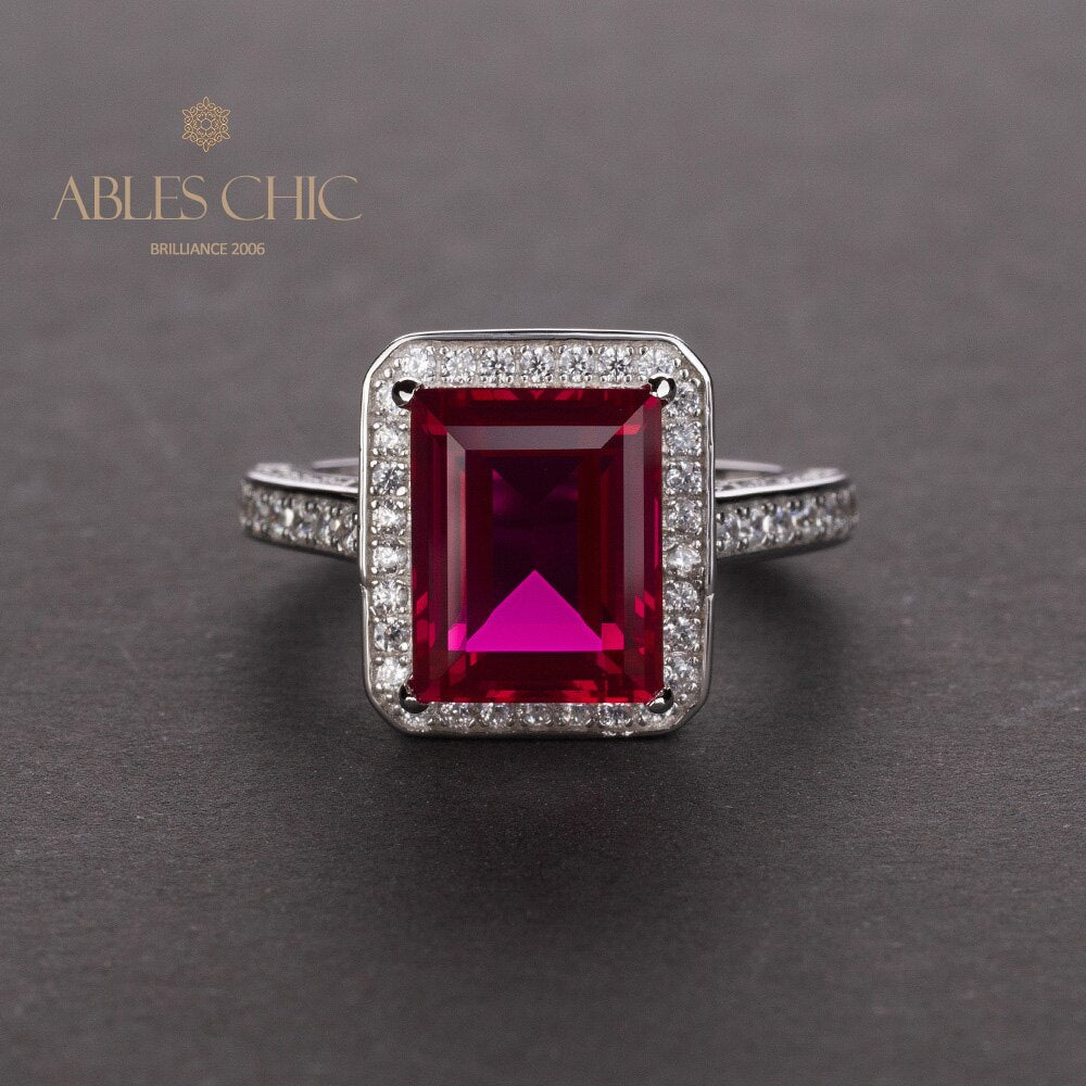 Bague de mariage émeraude de laboratoire R0303