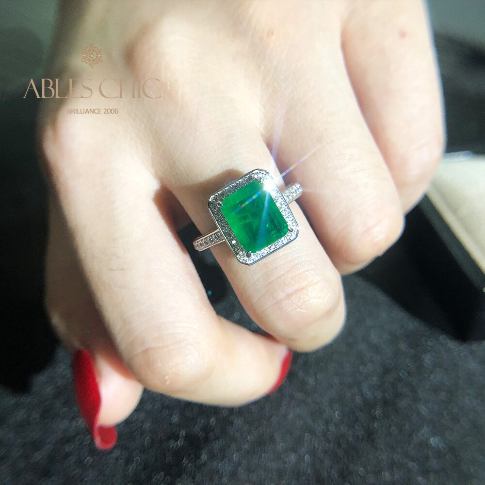 Bague de mariage émeraude de laboratoire R0303