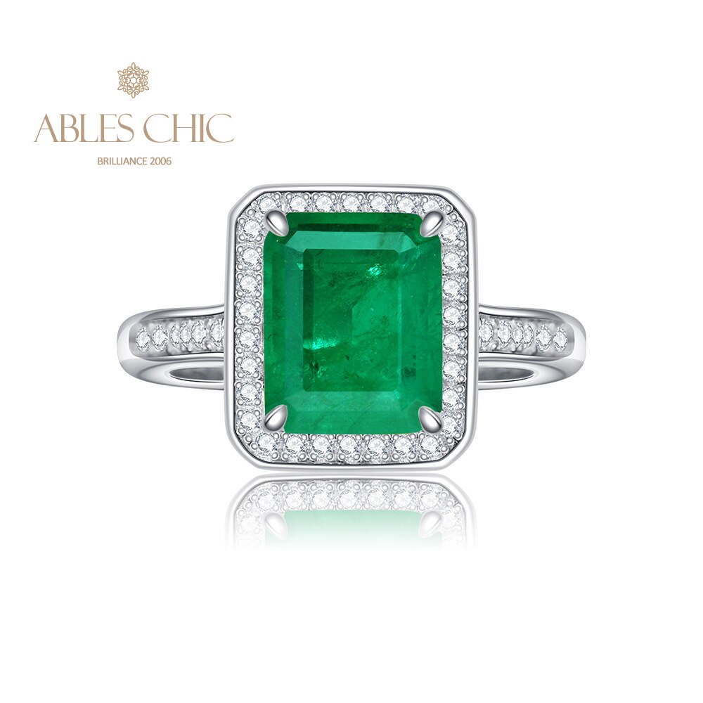 Bague de mariage émeraude de laboratoire R0303