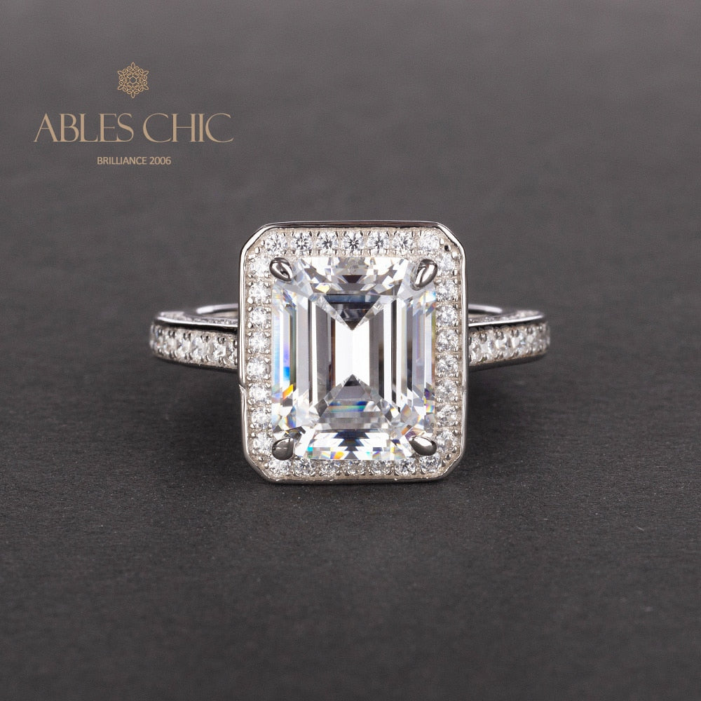 Bague de mariage émeraude de laboratoire R0303