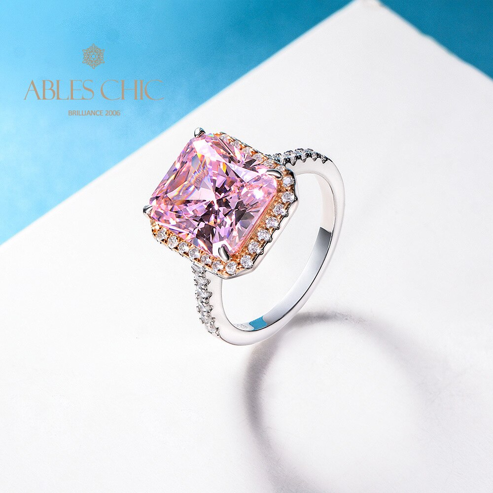 Bague de mariage solitaire morganite rayonnante R1347