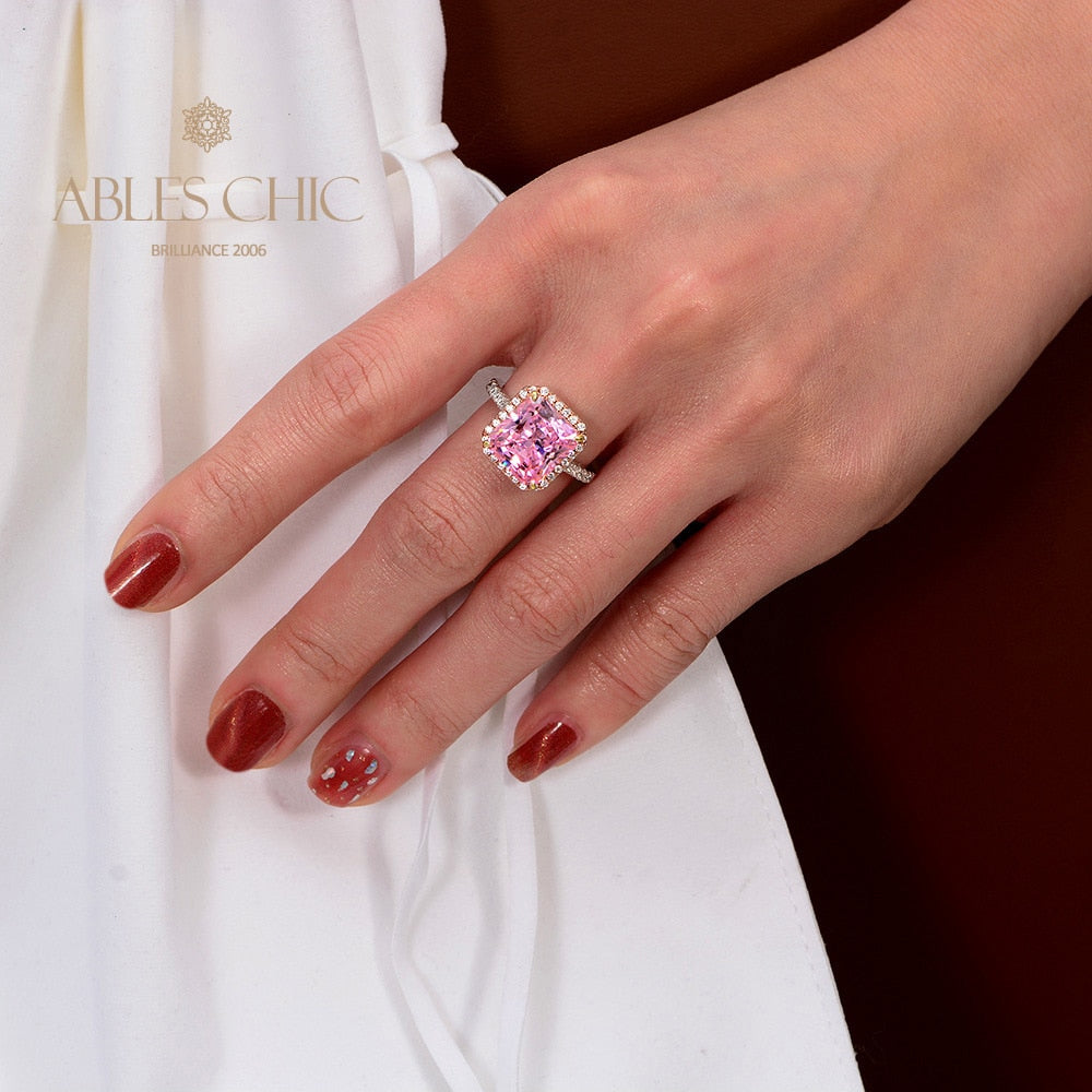 Bague de mariage solitaire morganite rayonnante R1347