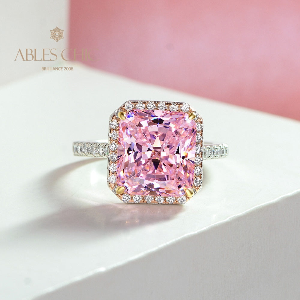 Bague de mariage solitaire morganite rayonnante R1347