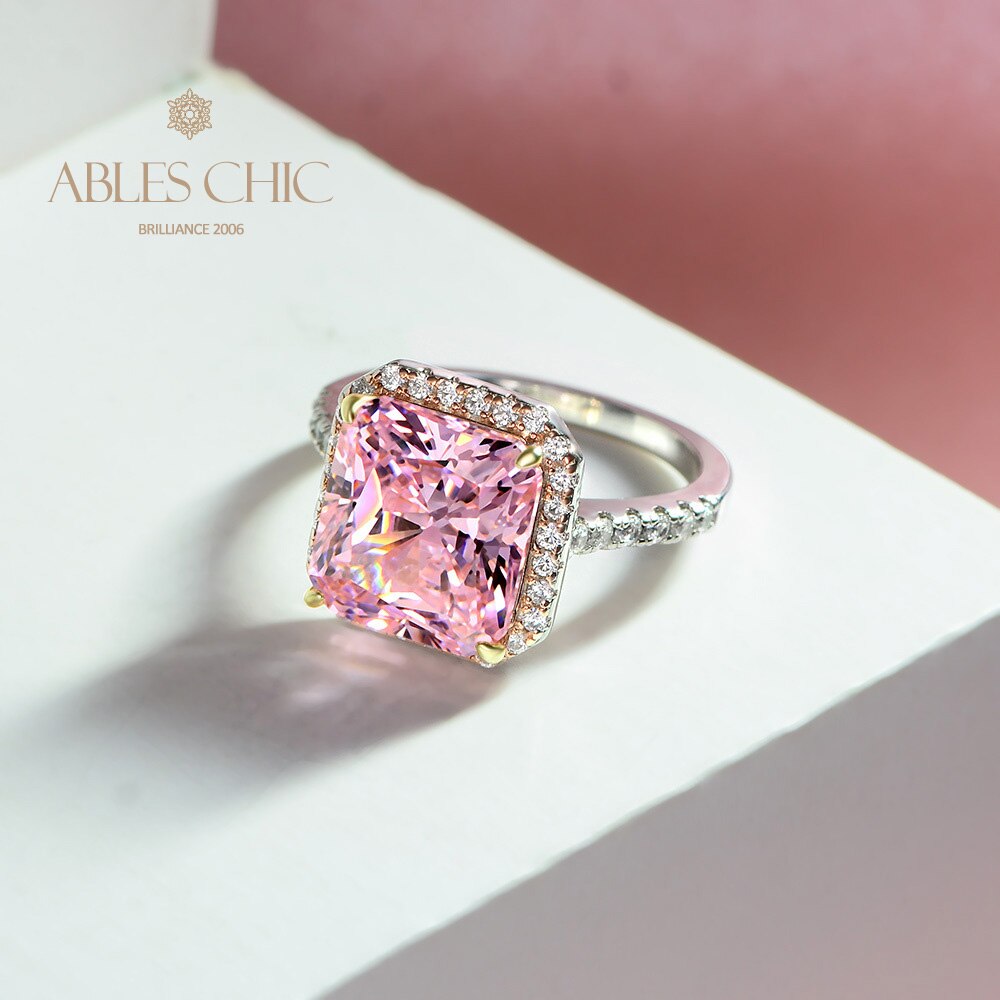 Bague de mariage solitaire morganite rayonnante R1347