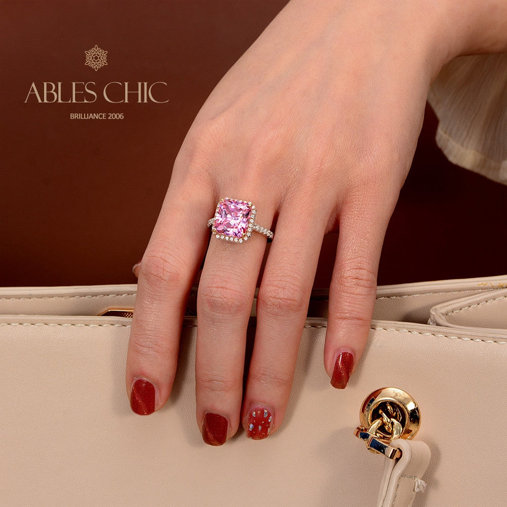 Bague de mariage solitaire morganite rayonnante R1347