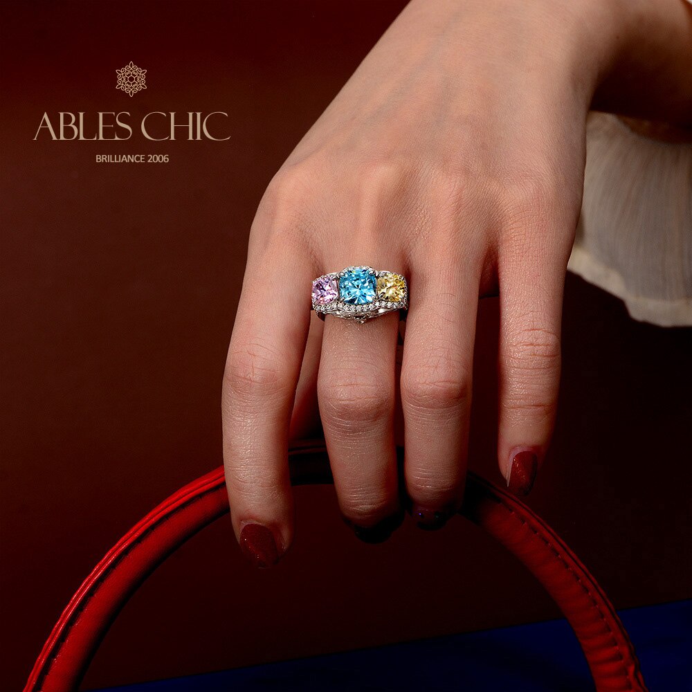 Bague de mariée Kunzite 3 pierres R0307