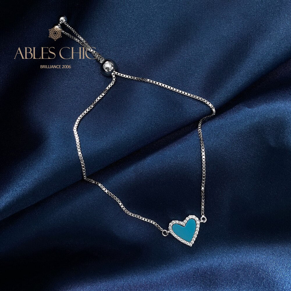 Bracelet Coeur Turquoise B0820