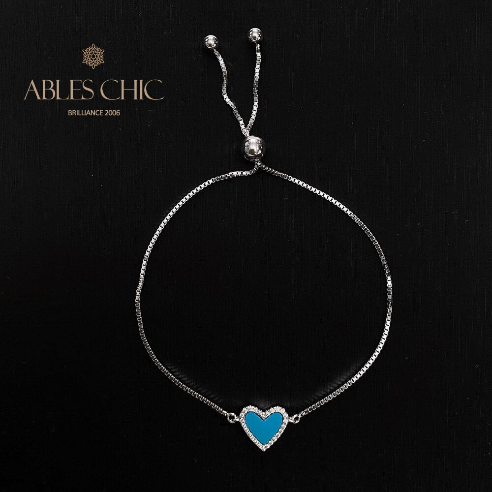 Bracelet Coeur Turquoise B0820