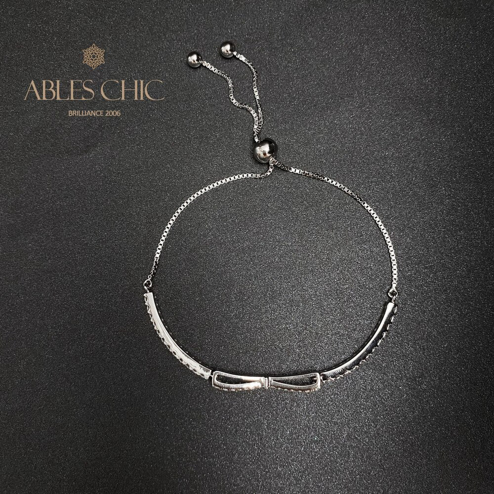 Bracelet Bling avec nœud papillon pavé B0823