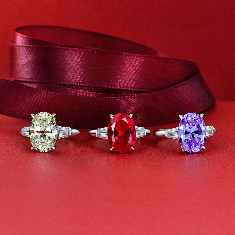 Bague de déclaration de pierres précieuses Lab Grwon R0378