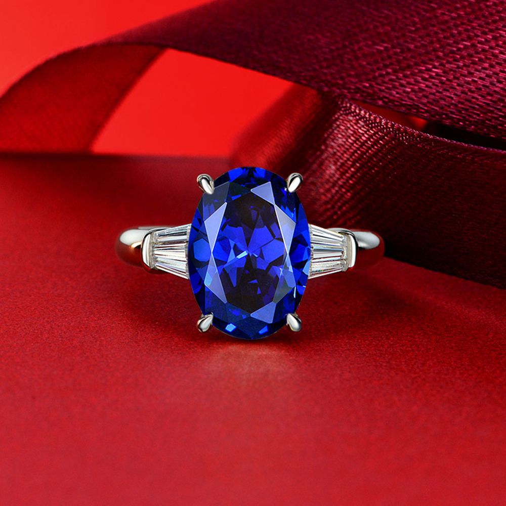 Bague de déclaration de pierres précieuses Lab Grwon R0378