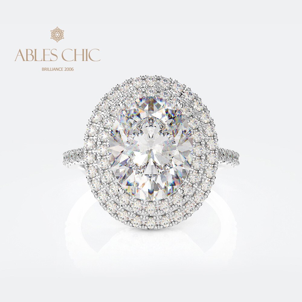 Bague Halo Pavée Zircons R0403