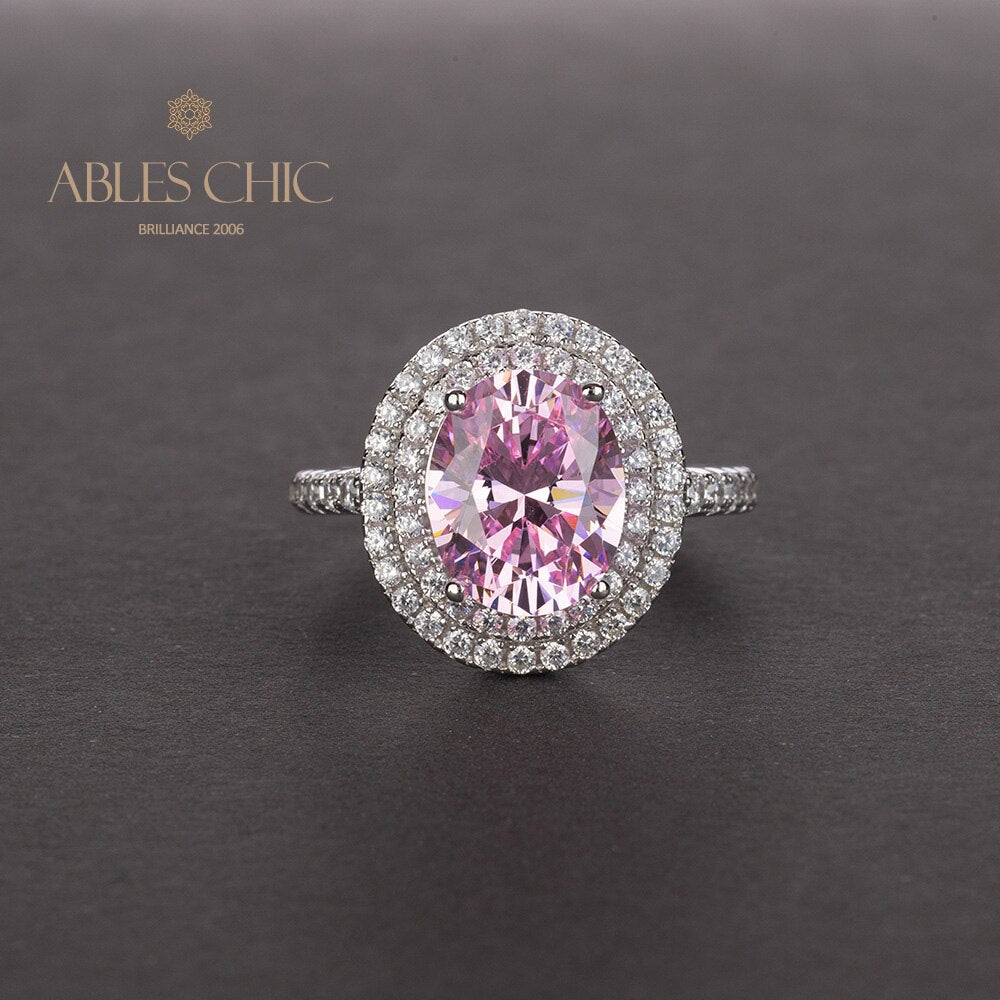Bague Halo Pavée Zircons R0403