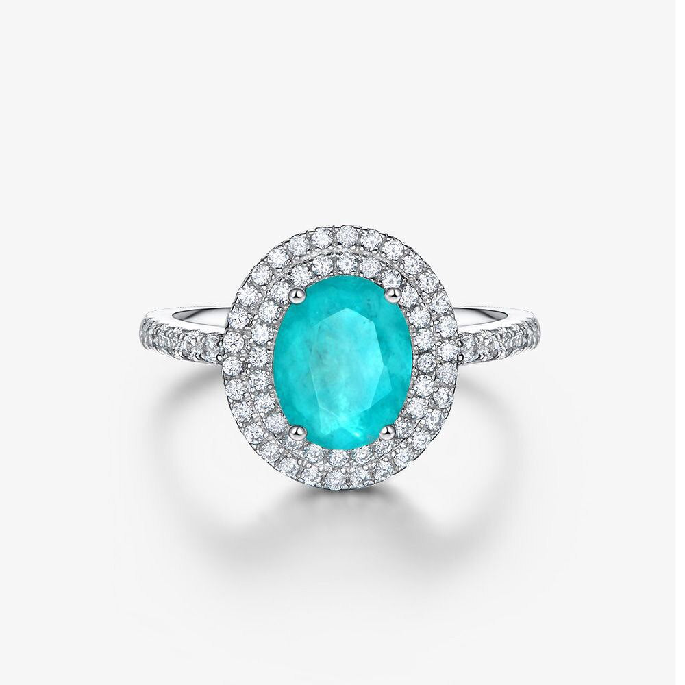 Bague Halo Pavée Zircons R0403