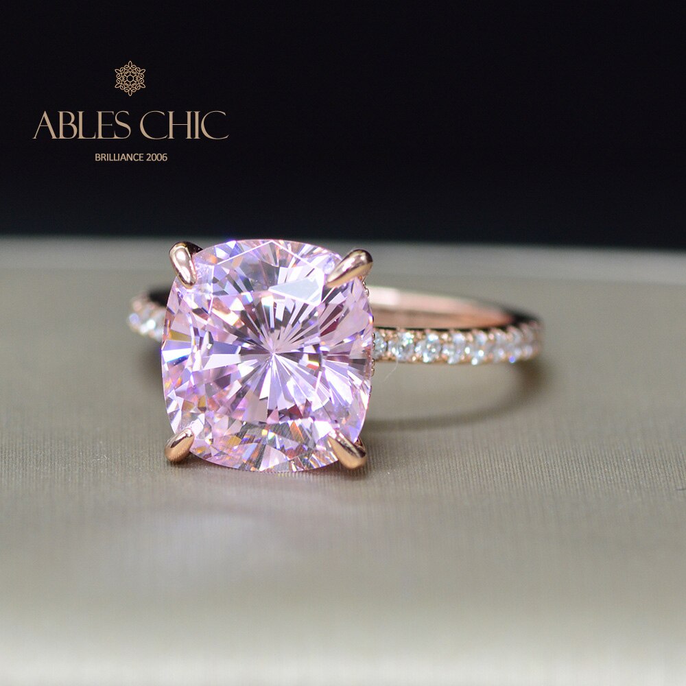 Bague de mariage coussin Kunzite R0947
