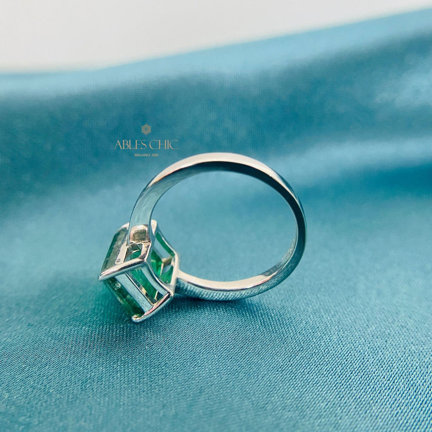 Bague de mariée émeraude R0881