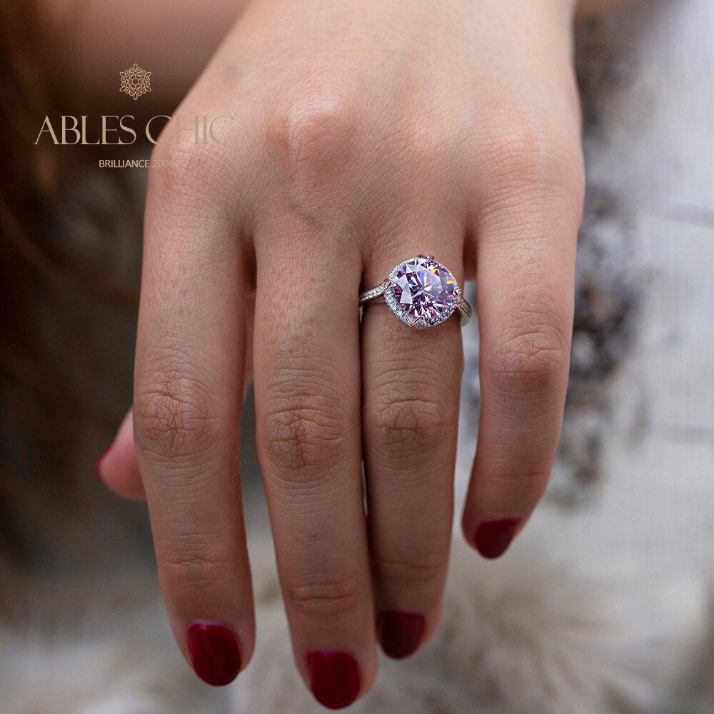 Bague solitaire avec pierres précieuses R0312