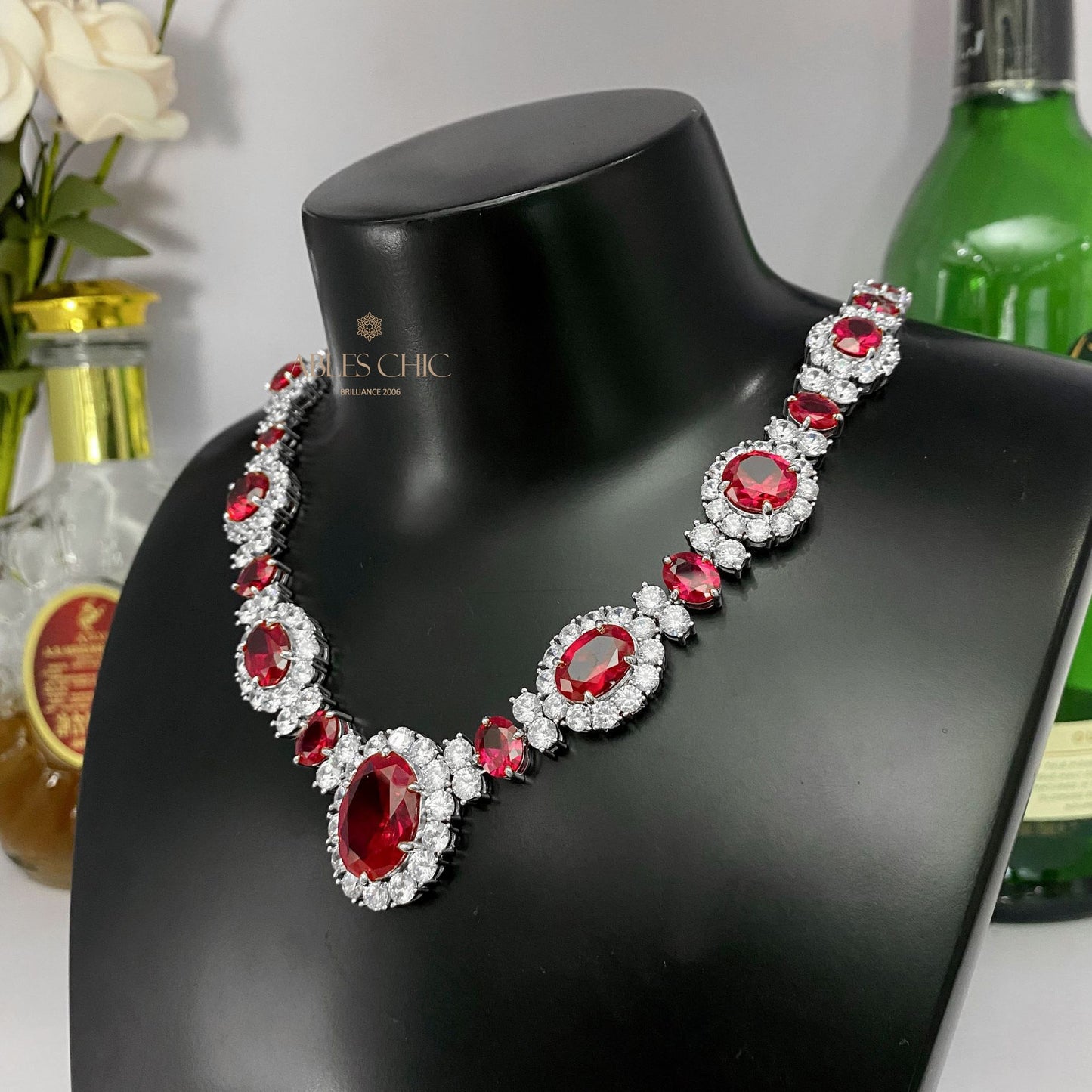 Colliers guirlande de rubis P0604