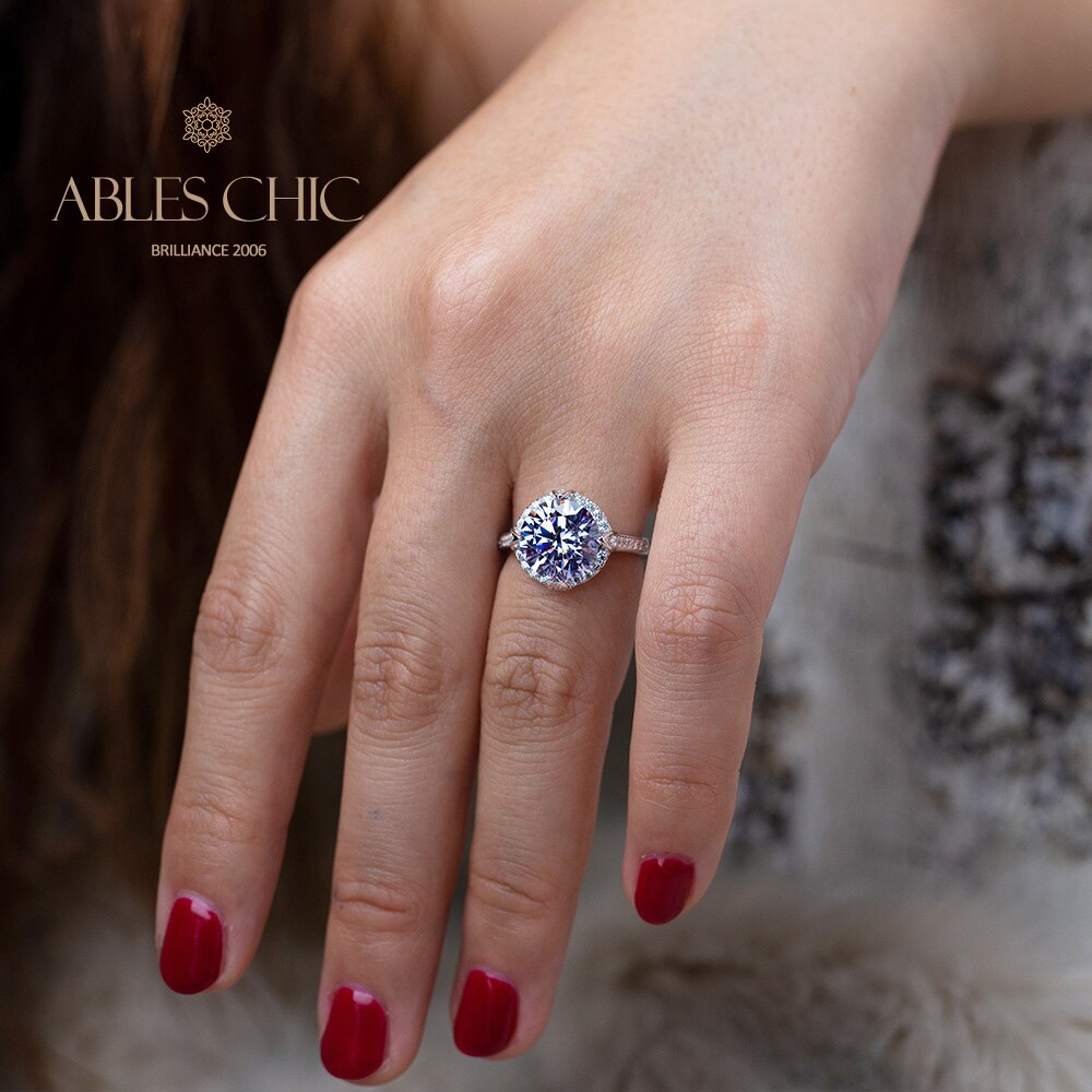 Bague solitaire avec pierres précieuses R0312