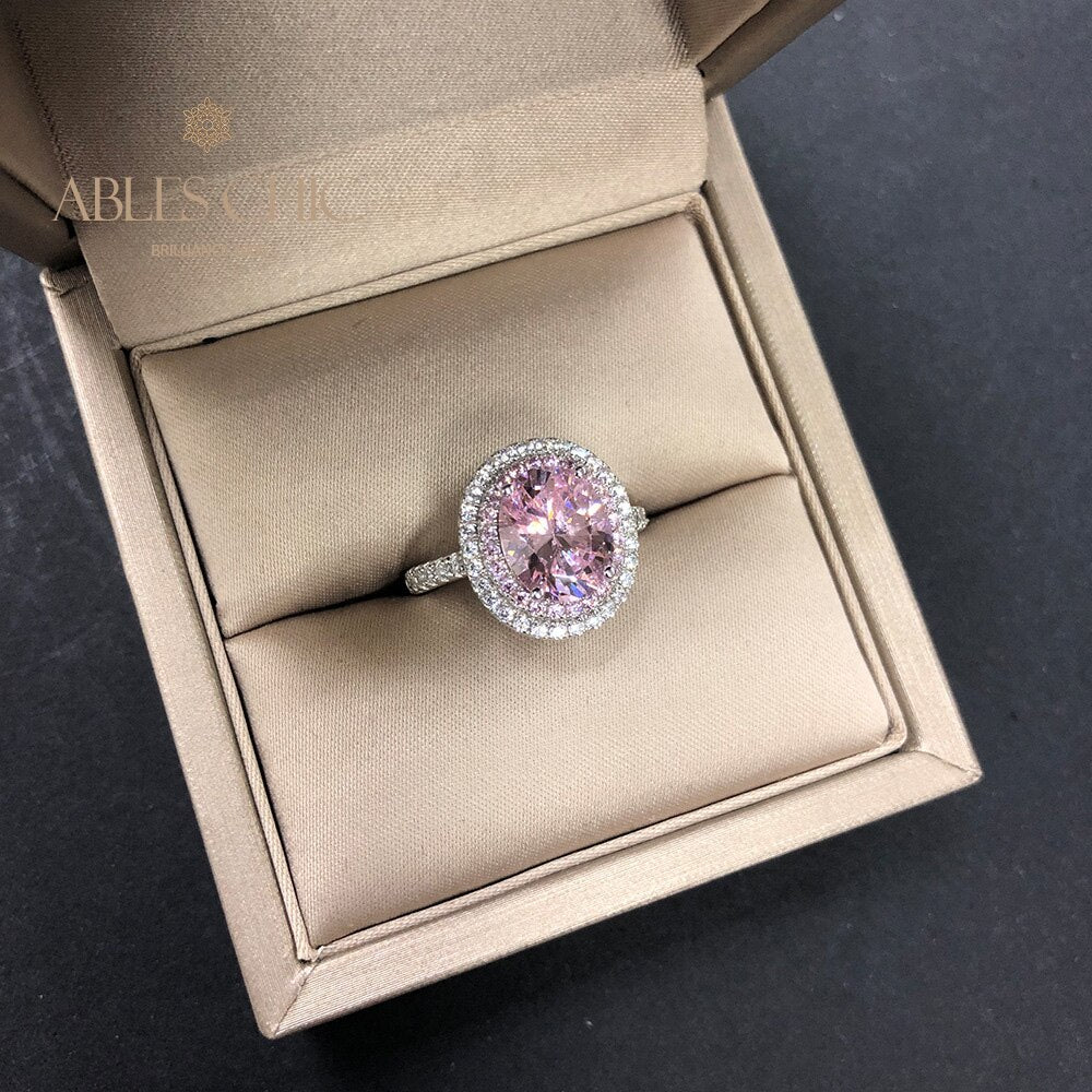 Bague Halo Pavée Zircons R0403