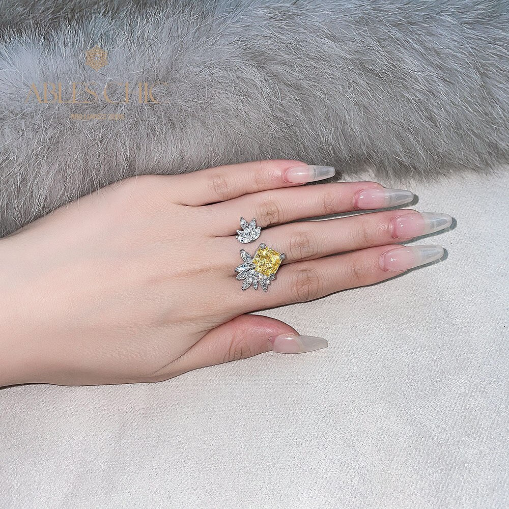 Bague Ouverte Fleur Marquise R1192