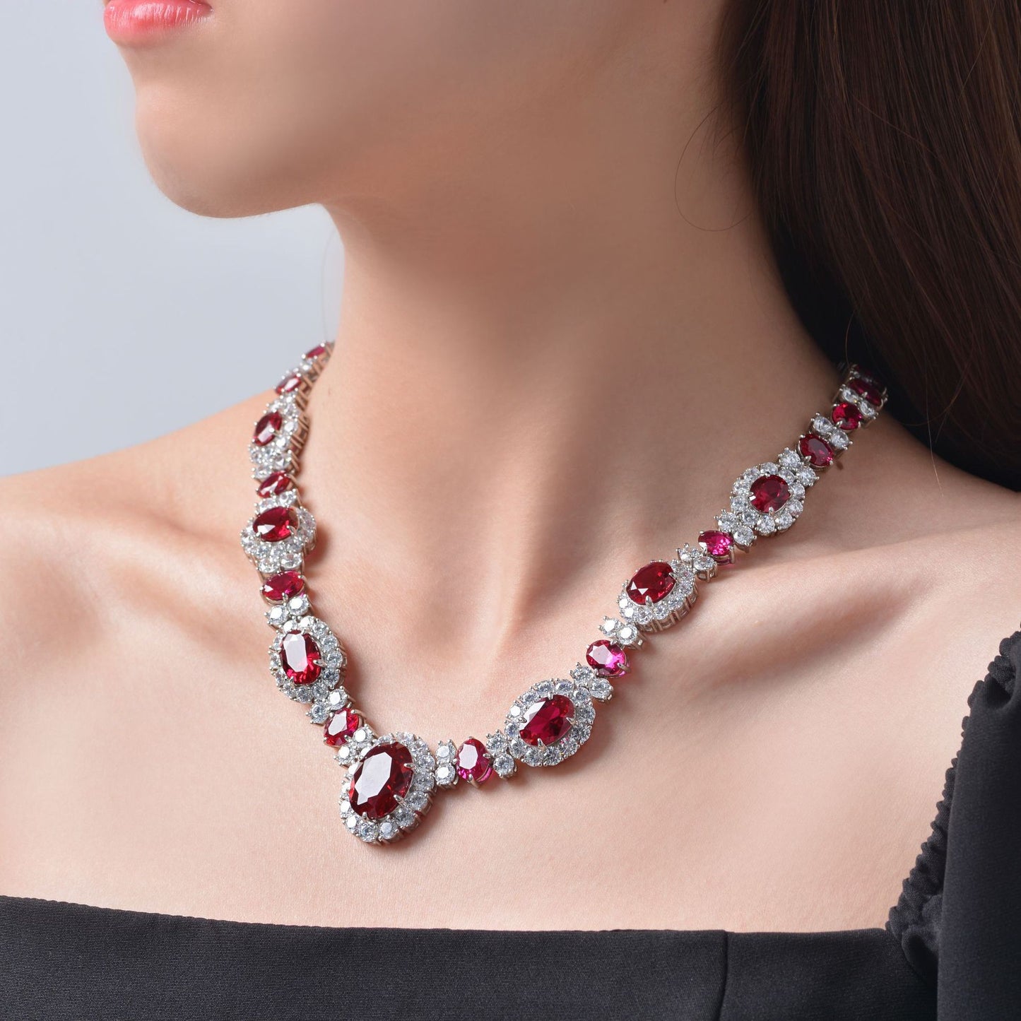 Colliers guirlande de rubis P0604
