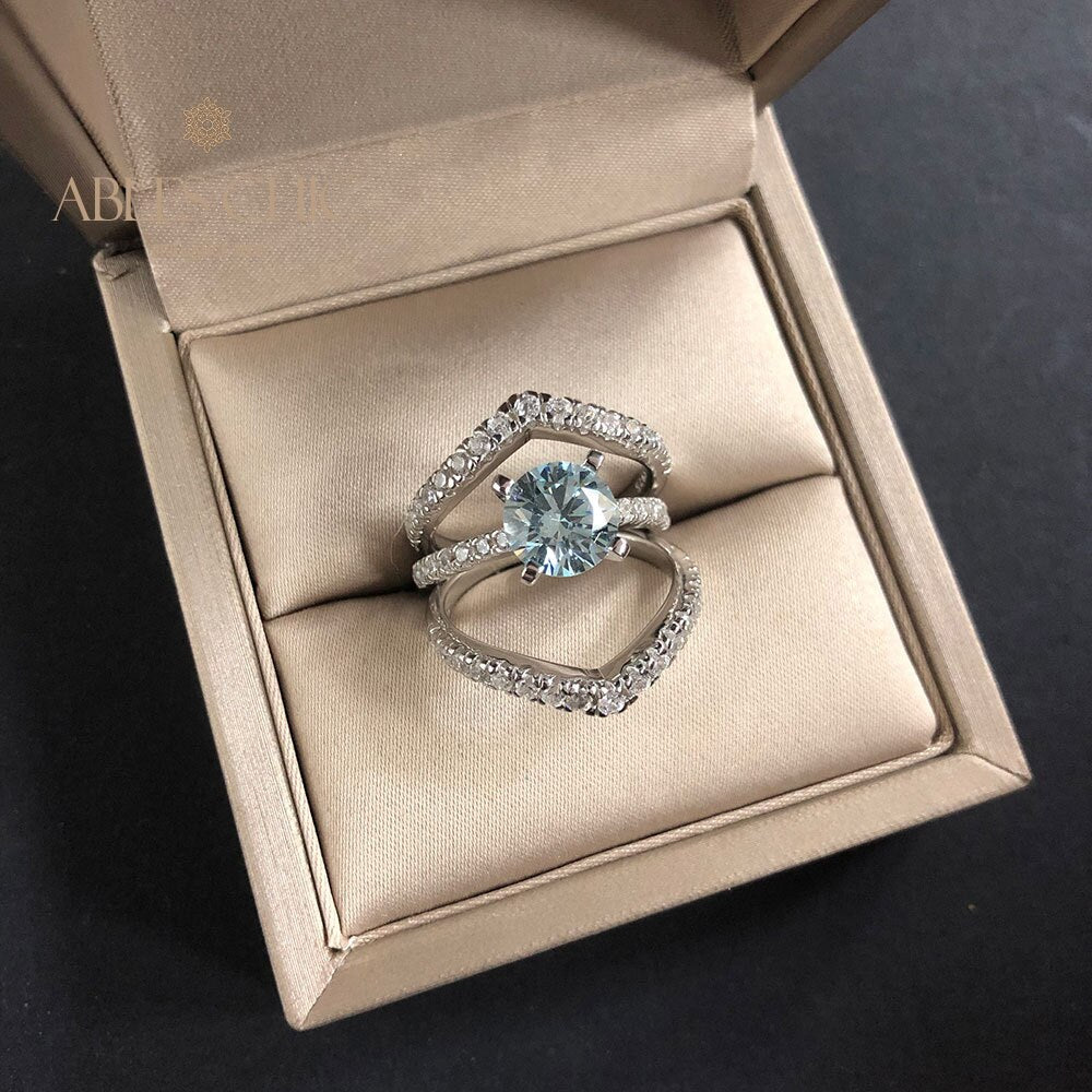Ensemble d'anneaux empilables citrine R0317